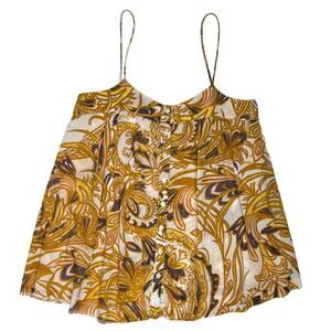 Nieves Lavi Printed Button Down Tank Top Size Small